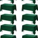 Dailyset 10-Pack Hunter Green Tablecloths for Rectangle Tables, 60 x 120 Inches, Stain-Resistant Polyester Fabric for 6 Foot Tables - Washable Table Covers for Weddings, Birthday Parties, Events