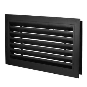 PATIKIL 20" x 10" Door Air Vent Cover Anodized Aluminum Alloy Grille Ventilation Guard Louver Cover for Cabinet Wardrobe Door, Black