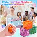 6 Pcs Stress Cube Bulk Swirl Ice Cube Stress Ball for Adults Anxiety Relief Soft Squeeze Sensory Square Ball for ADHD Prizes Goodie Bag Stuffers Party Favors (Pink,Purple,Green,Orange)