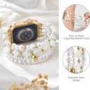 2 x KOREDA Beaded Bracelets Compatible for Apple Watch Band 38mm 40mm 41mm 42mm 44mm 45mm 46mm Women, Fashion Handmade Dressy iPhone Watch Bands Stretchy Strap for iWatch Series 11 10 9 8 7 6 5 4 3 2 1 SE