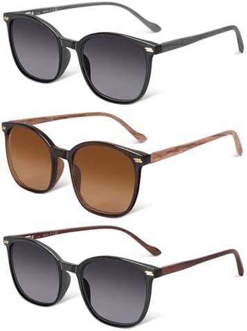Pack of 3 Reading Sunglasses for Women & Men, UV400 Sun Readers Glasses Spring Hinge Outdoor Sunglasses +1.75