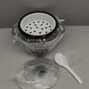 BLACK+DECKER Rice Cooker 6-Cup (Cooked) with Steaming Basket, Removable Non-Stick Bowl, White