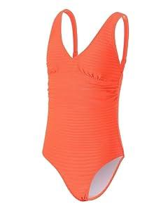 Girls Swimsuit One Piece Bathing Suit V Neck Girls' Swimwear Adjustable Straps Teen Girl Swimsuit Size 10-12Y Yizuoding006 Orange