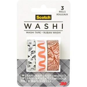 Scotch Washi Tape, Blush Tone Patterns, 3 Rolls, Assorted Sizes, Great for Bullet Journaling, Scrapbooking and DIY Dcor (C1017-3-P38)