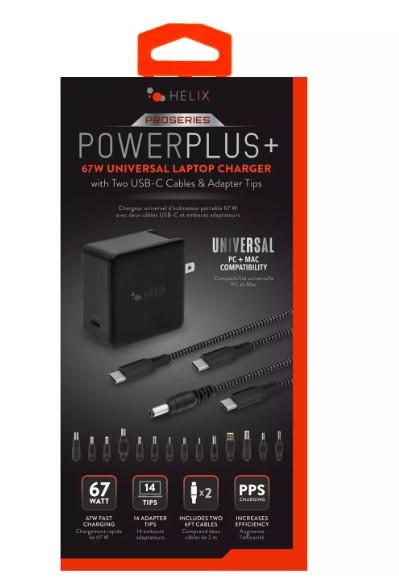 Helix ProSeries PowerPlus 65-Watt Universal Laptop Charger