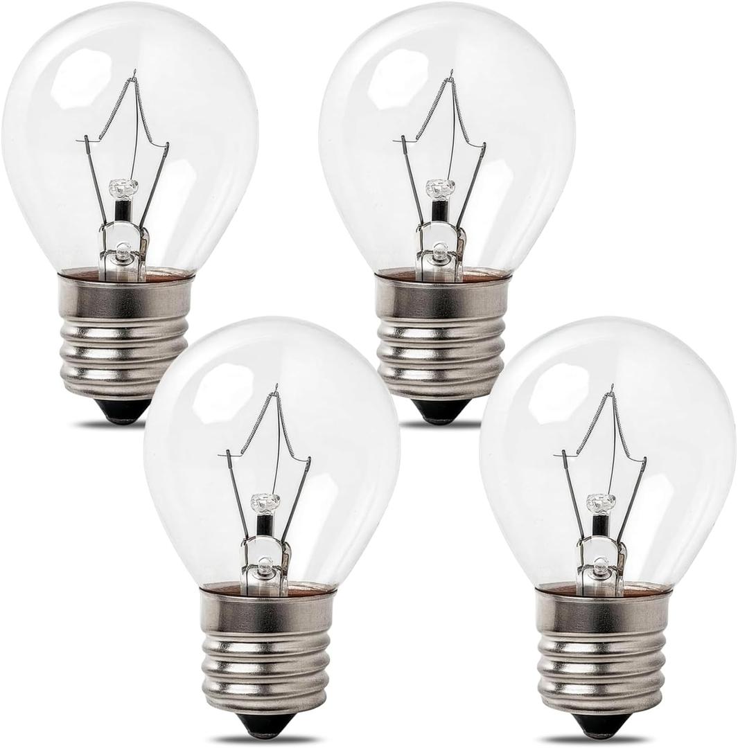 SATONA Lava Lamp Bulbs, 4 Pack 40 Watt Lava Lamp Bulbs, S11 E17 Base Replacement  Compatible with 14.5-Inch/20-Ounce Lava Lamps, Glitter Lamps Dimmable - Warm White - Long Life (4 Pack)
