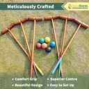 SpexDarxs 35 Deluxe Croquet Set, Six Player Croquette Game with Premium Wooden Mallets, Colored Balls, Wickets, Stakes, Carrying Bag, Outdoor Family Games for Lawn/Backyard/Park
