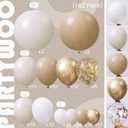 2 x PartyWoo Neutral Balloon Arch Kit Garland 142pcs Different Sizes of 18 12 10 5 Inch Off White Sand Cream Ivory Gold Confetti Boho Balloons for Bridal Baby Shower Engagement Birthday Party Decorations