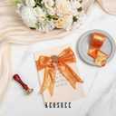 2 x Orange Silk Chiffon Ribbon,Terracotta Frayed Shimmery Silk Ribbon for Bridal Flower Bouquet Christmas Gift Wrapping Wedding Decor Invitations Decorations 1.5" x 15 Yards (5Yards X 3 Rolls)