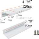 10Pcs 4.72" Back Mount Finger Pull,Cabinet Handles Closet Door Finger Pulls,Hole Dia.3.78"/96mm,White