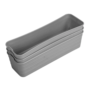 3-Pack Storage Sort Bin, Grey 14.5x4 inch