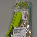 WIizyzfhy 2025 Upgraded 3-in-1 Stainless Steel Fruit Carving Tool Set, Watermelon Fork Slicer Ice Cream Watermelon Spoon Cutting Knife (green+yellow)