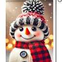 Nuxovilar Winter Garden Flag Double Sided Flags Decorations For OutsideWinter Holiday Decorative Flag Xmas Yard Outdoor Gardens Polyester (Snowman Type J,11.81 X 39.37 Inches) (CU00980)