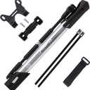 GIYO Mini Bike Floor Pump with Gauge Portable & Lightweight Bike Tire Pump, Aluminum High Pumping Volume Presta/Schrader Frame Mounting Taiwan Made (GM-641)