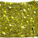 Verdusa Women's Rave Sequin Sparkly Slit Mini Skirts Club Party Bodycon Skirt Festival Outfits (Large, Green)