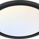 hykolity 12 Inch Selectable CCT LED Round Flat Panel Light, 24W 3000K/4000K/5000K, Edge-Lit Flush Mount Ceiling Light Fixture for Kitchen, Bedroom, Laundry and Closet Room, Black