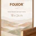 Solid Wood Canvas Floating Frame for 18x24 Oil Paintings,Brown
