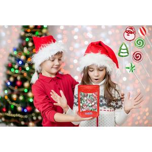 Fruidles 12-Count half Pound Christmas Lollipop Santa, Tree, Swirl, Candy Canes, and Sweet Ball Assortment Mixed Fruit Flavor, Individually Wrapped (EXP 08/15/27)