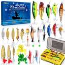 Fishing Advent Calendar 2025, 24 Days of Christmas Countdown Advent Calendar with Fishing Lures Set for Fisher, Men, Teens, Boys & Adults,Xmas Gift for Dad,Husband