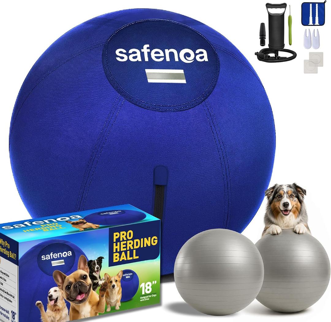 18 Herding Ball for Dogs with 2 Inner Balls, Dog Herding Ball for Mental & Physical Stimulation, Interactive Toy for High-Energy Dogs, Herding Ball for Australian Shepherd & Working Breeds