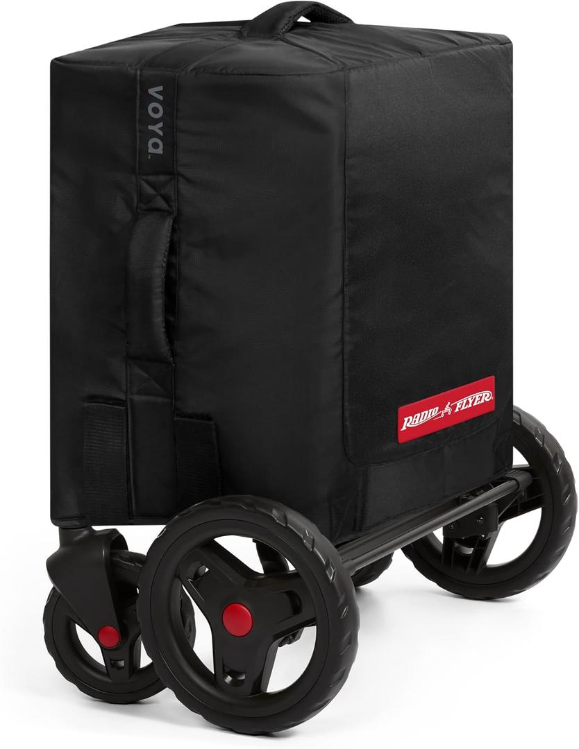 Radio Flyer Voya Quad Stroller Wagon Travel Cover, Black, Protective Travel Bag with Comfort Grip Handles, Durable Design, Compatible with Voya Quad Wagon, Essential Stroller Accessories