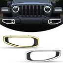 Kiwi Master LED Fog Lights Trim DRL for Jeep Gladiator JT 2018-2026 Jeep Wrangler JL/4xe Accessories Front Bumper Lamps Cover Turn Signal Daytime Running Light, Pair