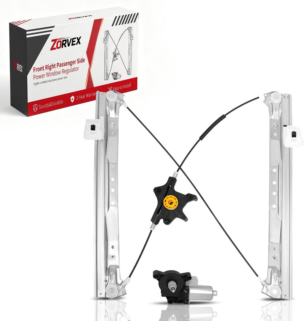 Window Regulator Front Right Passenger Side fits for 2008-2020 Chrysler Town Country & Dodge Grand Caravan & Ram C/V,W/Motor(6 Pins) - Replaces 748-509