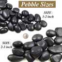 FANTIAN 5 Pounds Black Natural Decorative River Pebbles 2-3 Inch Black Polished Decorative Pebbles for Garden Landscaping, Home Dcor, Outdoor Paving River Rocks, Rocks for Painting