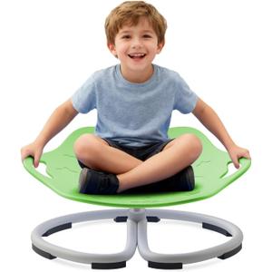 Spinning Chair for Autistic Kids, Sensory Swivel Chairs, Sit and Spin Sensory Toys with Grippable Handle Design, Trains Body Coordination, Autism ADHD Chairs Indoor Outdoor Play Equipment (Green)
