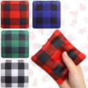 SmoothNovelty 4 Pcs Microwave Hand Warmers Reusable Flannel with Flaxseed Microwavable Bag Heating Cold Pack Bag for Colleagues Christmas Stocking Stuffer Gifts (Buffalo Plaid)