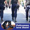 Mepase 4 Pairs Police Socks Men's Funny Novelty Police Officer Crew Socks Gifts for Men Dad Christmas New Year Gift