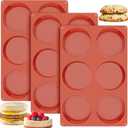 Ocmoiy 4 Inch Silicone Egg Molds for Baking/Jumbo Muffin Top Pans, 3 Pack Non-Stick Large Round Molds for Hamburger Bun, English Muffin, Tarts, Pies, Corn Bread, Egg Sandwich Breakfast