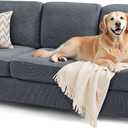 SUBRTEX 7 Pieces Stretch Sofa Slipcover Sets Couch Cover Sets Backrest Cushion Covers Furniture Protector Collection Set for Oversize Sofa Loveseat Chair Slip Covers (Large, Gray)