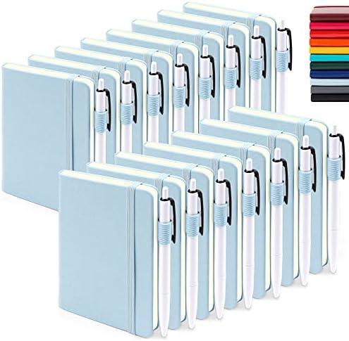 feela 14 Pack Pocket Small Notebooks Bulk, Mini Cute Memo Notepads Hardcover College Ruled Lined Journals with Pen Holder for Women Girls Office School
