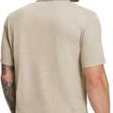 MICHEL ROUEN Mens Polo Shirts Heather Jacquard/Print/Striped Performance Moisture-Wicking Casual Collared Golf Shirts for Men (XL)