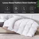 Goose Feather Down Fiber Comforter Queen Size, Ultra Soft Medium Warm Duvet Insert, All Season Luxury Hotel Bedding Comforters with Corner Tabs(White,90x90)