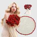 Crochet Flower Bouquet Blanket Rose Blankets Teacher Mom Graduation Birthday Gifts for Women Flower Bouquet rocheted Roses Blankets Throw Blanket Valentine's Day Gifts 43 Inches