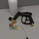 Pressure Washer Short Gun, Foam Cannon with 1/4 Inch Quick Connector, Power Washer with 5 Pressure Washer Nozzle Tips, M22-14 mm Inlet Connector