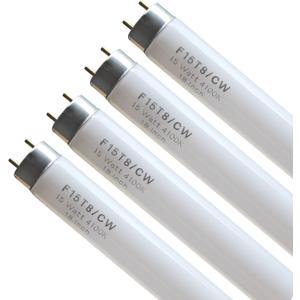 18" F15T8/CW RV Fluorescent Light Bulb,T8 15 Watt Cool White Tube,Replacement Bulb for Philips Alto ECO GE Staco Light Fixture,G13 BiPin Base,4100K (4PACK)