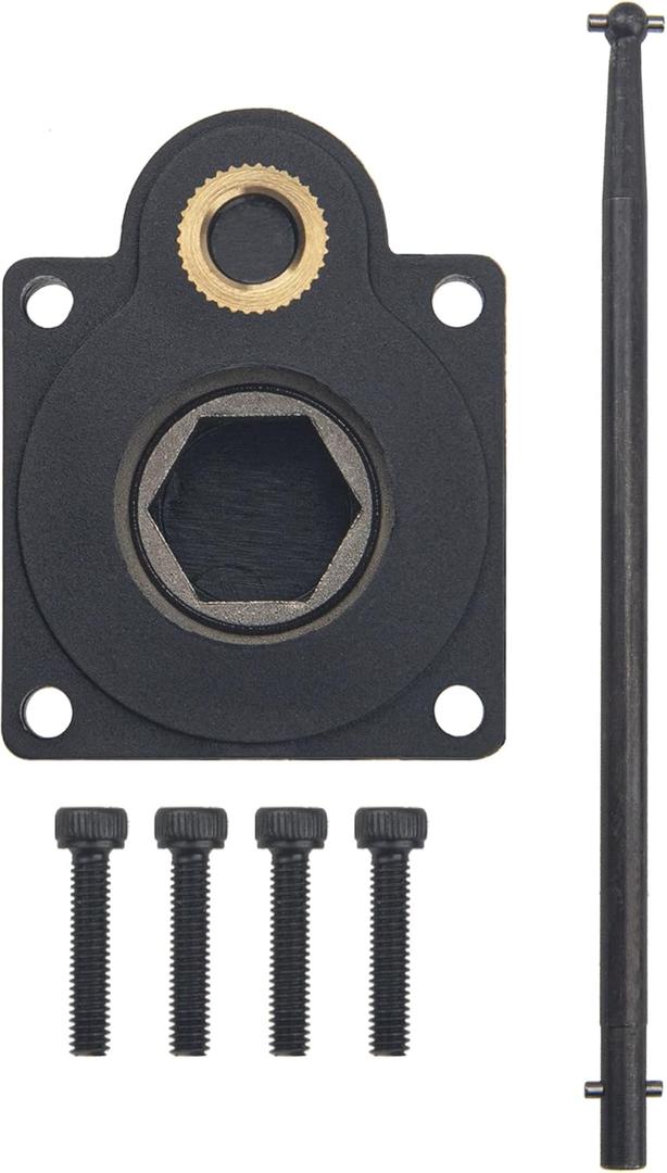 RC Electric Roto Starter E-Start Backplate Power Back Cover 11011 & Drill Start Wand Power Starter Shaft Rod Pin End 11003 for 1/10 HSP HPI Vertex VX 16/18/21, CXP SH 18/21 Engines (Hole Centers 27mm)