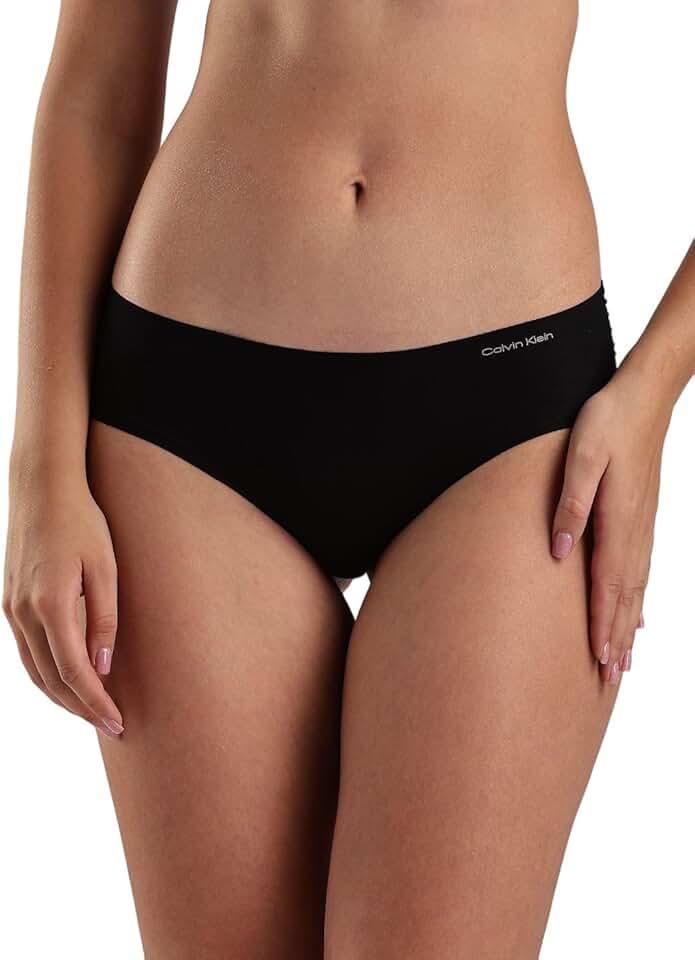 Calvin Klein Women's Invisibles Hipster Multipack Panty, Black, Large