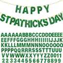 TaoBary 112 Pcs DIY Letter Custom Banner Glitter Customizable Banner Kit Including 107 Letters and Numbers 3 Rope for Valentine Birthday Party (Green)