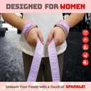 Teun Teun Glitter Weight Lifting Wrist Straps  24-Inch Cotton Gym Straps with Neoprene Padding for Deadlifts, Powerlifting, and Strength Training (Lavender)