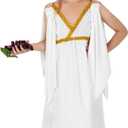 Fun shack Kids Greek Goddess Costume Girls, Toga Costume Kids, Athena Costume Greek Costume Girls, Girls Goddess Costume Size Small, 29"L x 22"W Inch