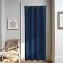 NICETOWN Door Curtain for Closet Doors 80 Inches Long 1 Panel, Blackout Doorway Curtain for Open Closet Bedroom, Room Divider Living Room for Privacy (Moroccan Blue, 1 Panel, 46W x 80L)