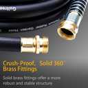 Guitrees Leader Garden Hose 10ft x 5/8", Heavy Duty Short Water Hose, Female to Female Fittings, Five Layered Braiding for Durability, 1000PSI Burst, 300PSI Working (Black)