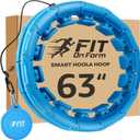 FIT ON FORM Infinity Weighted Hula Fit Hoop for Adult Weight Loss, 2 in 1 Smart Fitness Exercise Hoop for Women Abs Workout, 24/28/32 Detachable Knots (63", Blue)