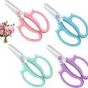 4PCS Flower Scissors, Stainless Steel Floral Scissors, Garden Pruning Shears with Comfort Grip Handle, Perfect for Arranging Flowers, Pruning, Trimming Plants, Gardening Tool