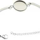 SHUNAE 10pcs Stainless Steel Bangle Settings 20mm Round Cabochon Resin Bracelet Blank Base Trays Bracelets diy Making