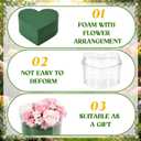 FunooFuno 12 Pcs Wedding Heart Shaped Plastic Boxes 2.95" x 2.95" Flower Box with Lids Floral Foam Mini Clear Heart Gifts Containers for Women Bridal Shower Engagement Party Supplies